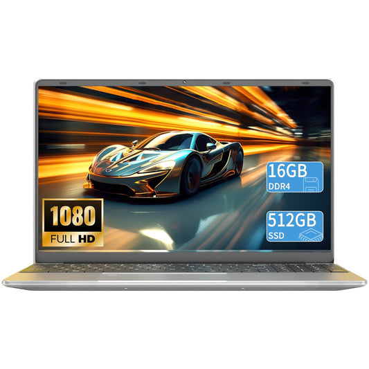 16 Inch Laptop Computer, Gaming Laptop, 16GB RAM 512GB SSD, N95 Processor, FHD 1920 * 1080, Backlit Keyboard, Windows 11 Pro, Fingerprint Unlock, BT 4.2